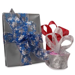 Snowflake Sheer Christmas Ribbon - Product Image 1
