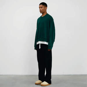 Sweat de luxe à col montant de haute qualité Sweat-shirt en coton biologique lourd Sweat-shirt à col rond surdimensionné vierge avec logo personnalisé - Product Image 4