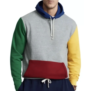 Sweat-shirt à capuche en coton gris chiné multicolore pour homme Style décontracté pour la saison hivernale - Product Image 4