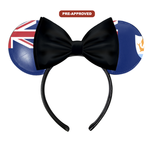 Diadema personalizada por encargo de fábrica - Diseño de bandera preaprobado, accesorios de orejas de ratón hechos a medida con concepto de diseño de Anguilla H.E.R. - Product Image 1