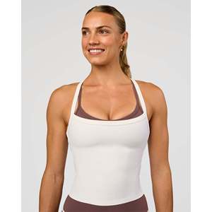 <b>Women's</b> Breathable <b>Knit</b> Bow <b>Tank</b> <b>Top</b>-Casual Gym Wear for off White XS - Product Image 1