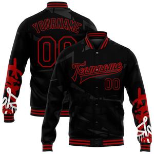 Industria directa, venta al por mayor, informal, invierno, personalizado, camuflaje, oro-púrpura, 3D, bombardero, Full-Snap, Varsity, Letterman, Salute To Service, chaqueta - Product Image 4
