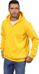 Sweat à capuche pour homme raffiné, fermeture éclair quart de tour, polaire, doux au toucher, chaud, durable, décontracté, confortable, design moderne - Product Image 6