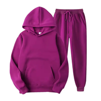 Ensemble de jogging personnalisé pour hommes et femmes, sweat-shirt en molleton rose, pantalon de jogging assorti, ensemble de sport streetwear, fabrication directe d'usine Sialkot
