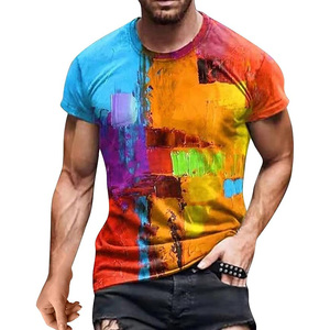 Camiseta unisex de manga corta con cuello redondo alto para hombre, diseño personalizado, Impresión de logotipo, sublimación Digital 3D, camiseta de manga corta - Product Image 4