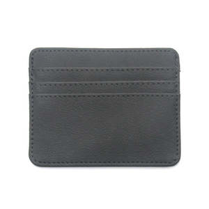 Porte-cartes de crédit minimaliste en cuir véritable pour hommes et femmes, format de poche, porte-cartes mince - Product Image 1