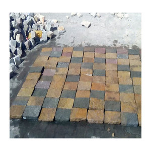Premium Natural Yellow Brown Mix Cobble <b>Stone</b> with Polished Surface – Square and Custom Shapes for Outdoor Driveway Use - Product Image 6