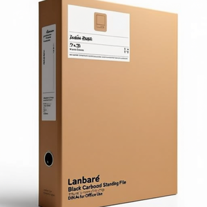 Landr Black Cardboard Standing File <b>Folder</b> 7 X 30 X 22.5 cm (W X H X D) DIN <b>A4</b> for Office Use - Product Image 2