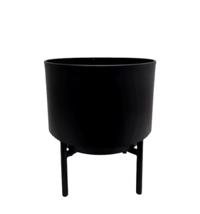 Maceta redonda de metal de la mejor calidad con soporte, macetas laterales de decoración de lujo para el hogar, recubiertas de polvo por Awesome Collections - Product Image 1