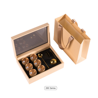 Boîte cadeau magnétique de luxe Tianhui, emballage en papier imitation cuir avec couvercle en acrylique transparent pour l'emballage de coffrets cadeaux de thé