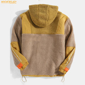 ODM Custom Men's Zip Outdoor Fleece Filling Winter Jacket Men <b>Sherpa</b> Fleece Full Zipper Jackets with <b>Hoodie</b> - Product Image 4