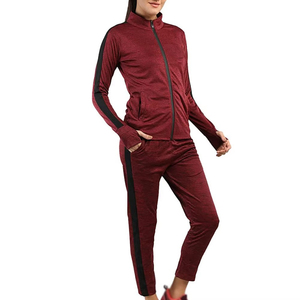 Survêtement de jogging pour femmes de haute qualité sur mesure, 2 pièces, col montant, motif uni, vente en gros d'hiver, survêtements pour femmes - Product Image 1