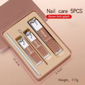 Ensemble de manucure et pédicure en acier inoxydable de haute qualité, 5 pièces, kit de ciseaux à ongles, outils de coupe d'ongles, coupe-ongles - Product Image 6