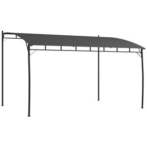 Outsunny-Gazebo de Pérgola con 12 Agujeros de Drenaje, Metal y Poliéster, 400x296 0/262x20 cm, Gris Oscuro - Product Image 1