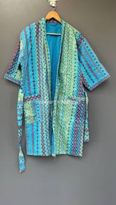 Handmade Cotton Kantha Jacket Women Quilted Robe Long <b>Winter</b> Jacket Beach Wear <b>Dress</b> Ethnic Fashionable <b>Warm</b> Coats - Product Image 5