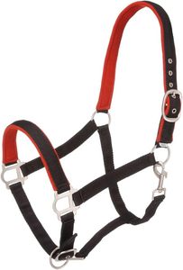Nuevo diseño Heavy Duty Nylon Horse Halter acolchado ajustable barbilla garganta Snap Hook estilo cuero equino equipo Accesorios - Product Image 5