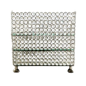Glass Wedding Photo Box with Crystal Beading Gold Clear Cards Display for Wedding Reception Handmade Jewelry Storage Box