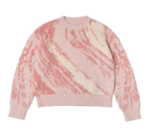 Venta al por mayor de suéteres de Cachemira anti-encogimiento de los hombres de diseño OEM por encargo de Color Heather Fuzzy cuello redondo suéter de punto - Product Image 3