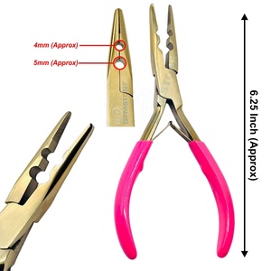 Pince à sertir professionnelle à 2 trous pour extensions de cheveux, outil de sertissage de perles de 4 mm et 5 mm - Acier inoxydable durable et réutilisable, usage commercial - Product Image 2
