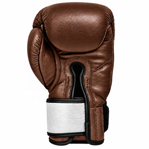 Brown PU Leather Boxing Gloves Adjustable for Wrist <b>Strap</b> Moisture Wicking Breathable Lightweight Unisex Training Gear - Product Image 4
