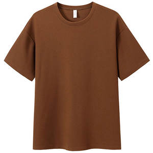 Camiseta holgada de algodón 2025 para hombre 100%, cuello redondo con Diseño ancho y camisas estampadas con patrón sólido - Product Image 3