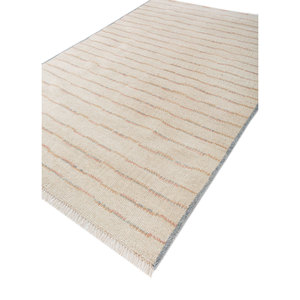 Alfombras de lana fina suave anudadas a mano Hula Silver Sage/Cloud White, a rayas abstractas, para entrada, pasillo, sala de estar, rectangulares, tipo rompecabezas - Product Image 2