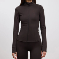 Conjunto de Yoga de Dos Piezas para Mujer, Sin Costuras, Elástico, Leggings de Cintura Alta, Top Corto de Manga Larga, Diseño de Puntos, Bolsillos, Spandex/Nailon