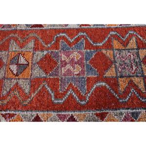 Vintage Rug, <b>Runner</b> 3x10.6 ft Rug, Herki <b>Red</b> Patchwork Rug - Product Image 5