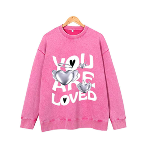 Sudadera con capucha de gran tamaño antiarrugas con hombros caídos para mujer con logotipo personalizado Sudadera holgada con estampado de otoño Ropa larga de invierno - Product Image 2
