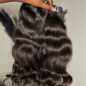 Extensiones de Cabello Humano Virgen Indio Crudo para Máquina de Tejer Cabello, Doble Trama, Permanente, Precio de Fábrica al por Mayor - Product Image 3