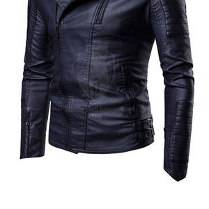 Chaqueta de Cuero para Hombre, Invierno, Resistente al Viento, Transpirable, Cuello Alto, Logotipo Frontal, Alta Calidad, Hecha en Pakistán - Product Image 6