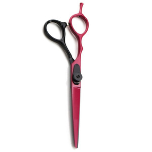 มีดโกนปลายใบมีดปลายแหลมเคลือบสีดำแดงกรรไกรตัดผมทำจากสเตนเลสชั้นนำจากเยอรมันสำหรับร้านเสริมสวย - Product Image 5