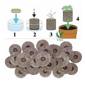 Pellets de fibra de coco comprimido para semillas de vegetales y flores hechos en Vietnam Proveedor de medios de cultivo ecológico - Product Image 2