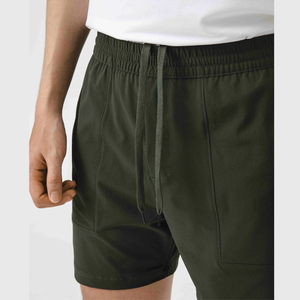 Shorts Bermuda Décontractés Personnalisés pour Hommes en Toile avec Taille Élastique, Motif Uni, Séchage Rapide, Spandex/Polyester - Product Image 4