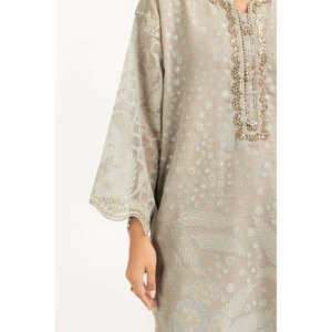 Conjunto de Blusa y Pantalón de Gasa con Bordado Floral para Mujer, IPST-44332, Corto, Talla Única XL, para Verano - Product Image 2