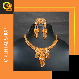 Nouvel arrivage Collier Boucles d'oreilles Bague sertie d'un ensemble de bijoux de style luxe plaqué or 22 carats à vendre par les exportateurs - Product Image 3