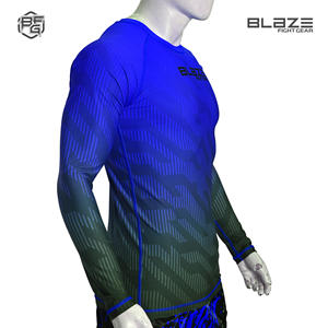 Venta al por mayor de manga larga de compresión Fitness Gym camisas personalizadas sublimadas BJJ Rashguard camisas para hombre MMA Rash Guard - Product Image 5