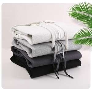 Trendy Brand <b>Men's</b> Zipper <b>Hoodie</b> in Winter Black and <b>Grey</b> Solid Color Thickened down Cotton Embossed Printing Warmth Comfort - Product Image 4