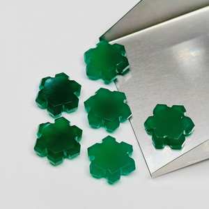 Cuentas de Piedra Preciosa de Ónice Verde Talladas a Mano en Forma de Fantasía de 15 mm, Piedras Naturales Sueltas al por Mayor para Joyería - Product Image 4