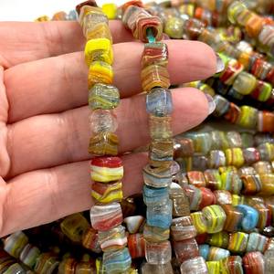 Handmade Large Hole Cube Shaped <b>Crystal</b> <b>Lampwork</b> <b>Glass</b> <b>Beads</b> Traditional Turkish Artisan Style High Quality <b>Glass</b> <b>Beads</b> - Product Image 4