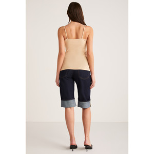 Débardeur basique en coton fin à fines bretelles et col carré pour femme ETHIQUET Khloe, coupe ajustée et slim - Product Image 5