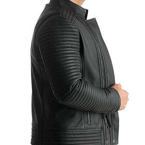 Vente en ligne Veste d'hiver confortable en cuir de vache avec col montant légère pour l'extérieur - Product Image 4