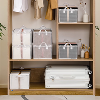 Organisateurs de placard en PVC transparent et durable de grande capacité et paniers de rangement pliables avec poignée