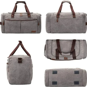 Bolsa de equipaje de viaje de lona Vintage hecha a mano para hombres, gran capacidad, ligera, para viajes de negocios, con cremallera, producto del fabricante - Product Image 4