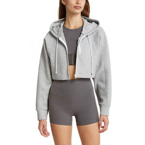 Sudadera Corta Personalizada de Alta Calidad para Mujer con Cintura Ajustable con Cordón y Ajuste Casual para un Look Diario Moderno - Product Image 2