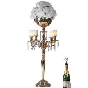 Polished Gold Classic Candelabra with Timeless Elegant Candle Stand for Stylish Home Decor <b>Ornamentation</b> - Product Image 2