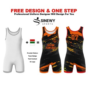 Justaucorps de lutte extensible à impression personnalisée sur le devant, service OEM international pour adultes, sublimation par transfert thermique - Product Image 4