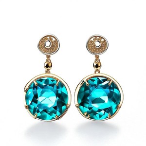 ต่างหูหยดน้ำสีเขียวสวยสง่าชุบทอง18K 925สำหรับผู้หญิงสำหรับงานปาร์ตี้เครื่องประดับแฟชั่น - Product Image 4