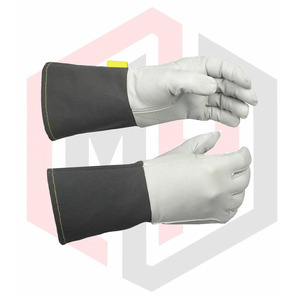 Guantes de trabajo de seguridad de cuero con logotipo personalizado de proveedor de fábrica de Pakistán protección de manos industrial con OEM - Product Image 1