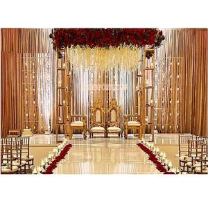 Mandap de metal cuadrado de moda para Bodas de interior Decoraciones DE BODA elegantes - Product Image 1